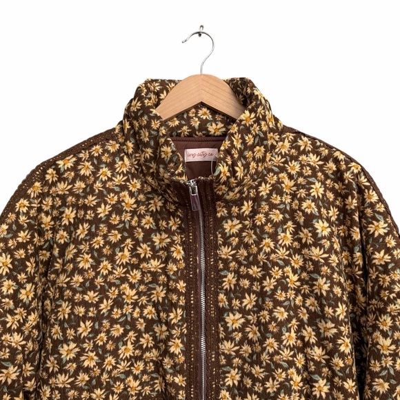 Ivy City Co. Tasia Corduroy Floral Brown Zip-Up Jacket - Picture 6 of 13